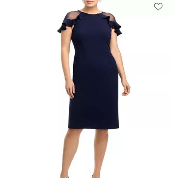 NWT Eliza J Ruffle Sleeve Velvet Cocktail Dress - Picture 3 of 14
